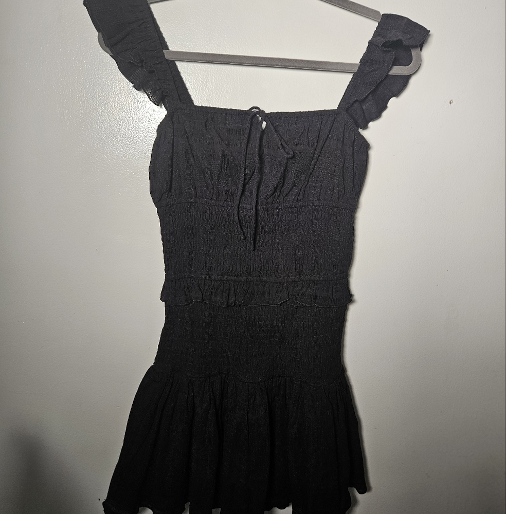 Tularosa Black Ruched Sundress